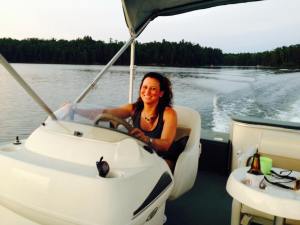 Sarah Driving Pontoon